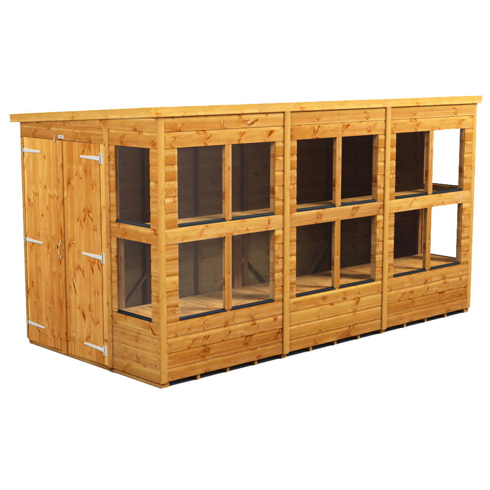 Power Sheds 12 x 6ft Double Door Pent Potting Shed Image 1