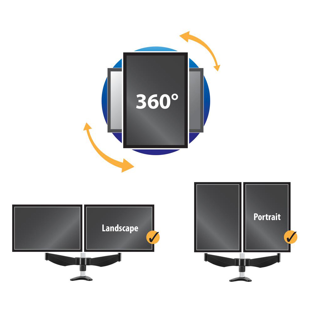 AVF Multi Position Monitor Desk Mount for 2 Screens Image 4