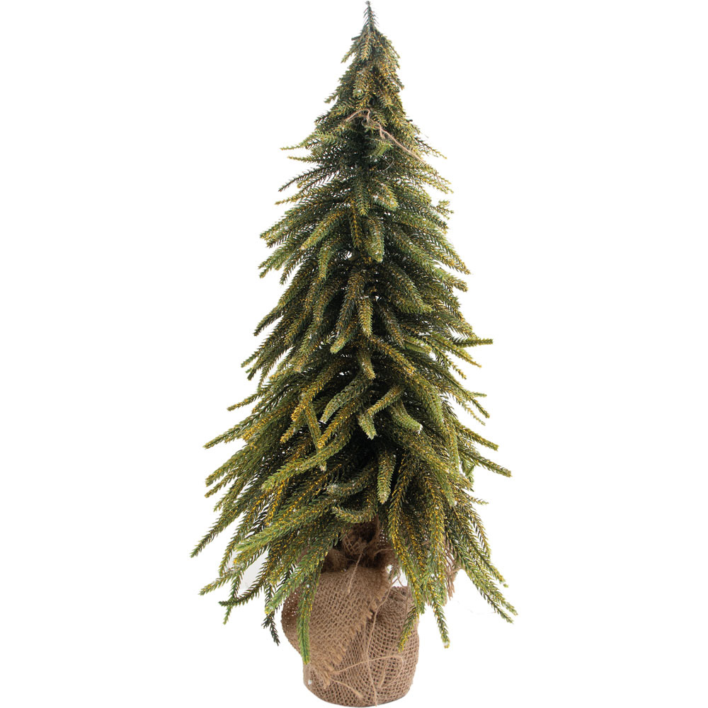 St Helens 52cm Green Gold Finish Mini Christmas Tree Image 1