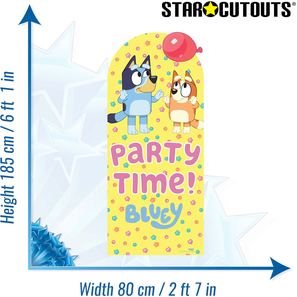 Star Cutouts Bluey and Bingo Balloon Party Time Large  Backdrop Cutout 6.1ft Image 6