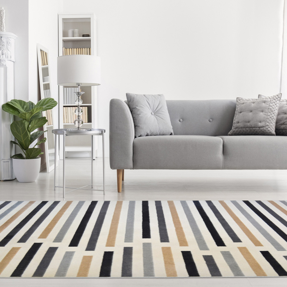 Homemaker Grey Abstract Stripe Rug 80 x 150cm Image 2
