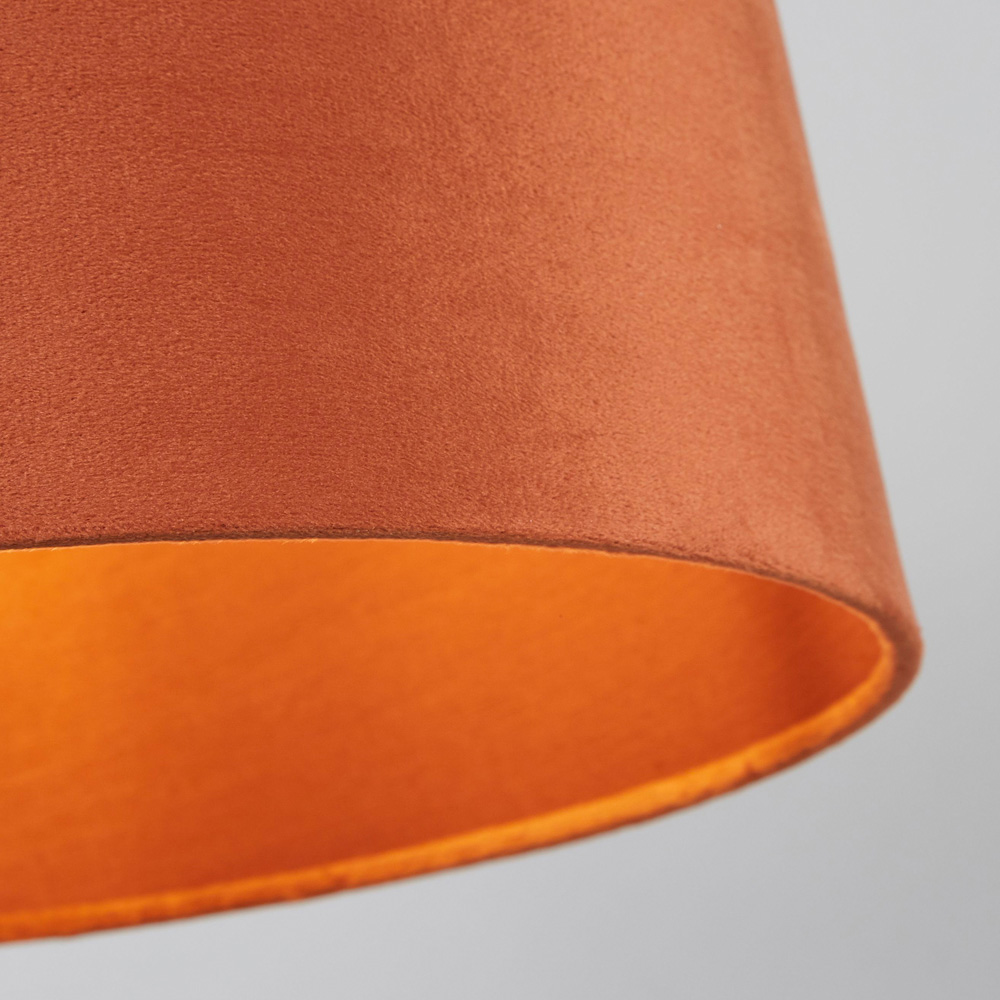 Lighting Collection Posner Burnt Orange Velvet Tapered Drum Lamp Shade 30cm Image 4