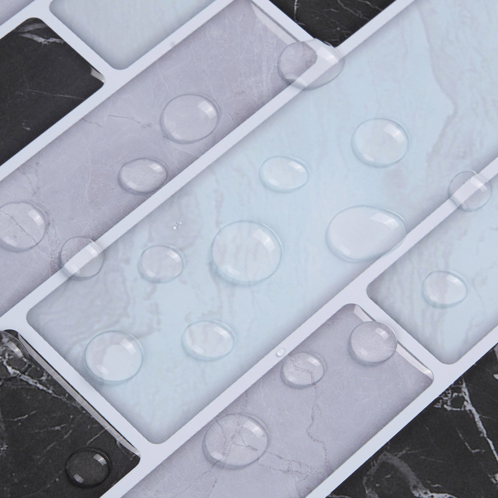 Living and Home Brick Effect Grey and Black Self Adhesive Wall Sticker 10 Pack Image 6