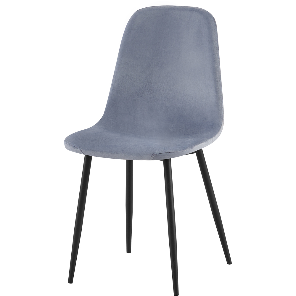 DS Living Luxe Set of 2 Blue Mirage Dining Chairs with Black Powder Legs Image 2