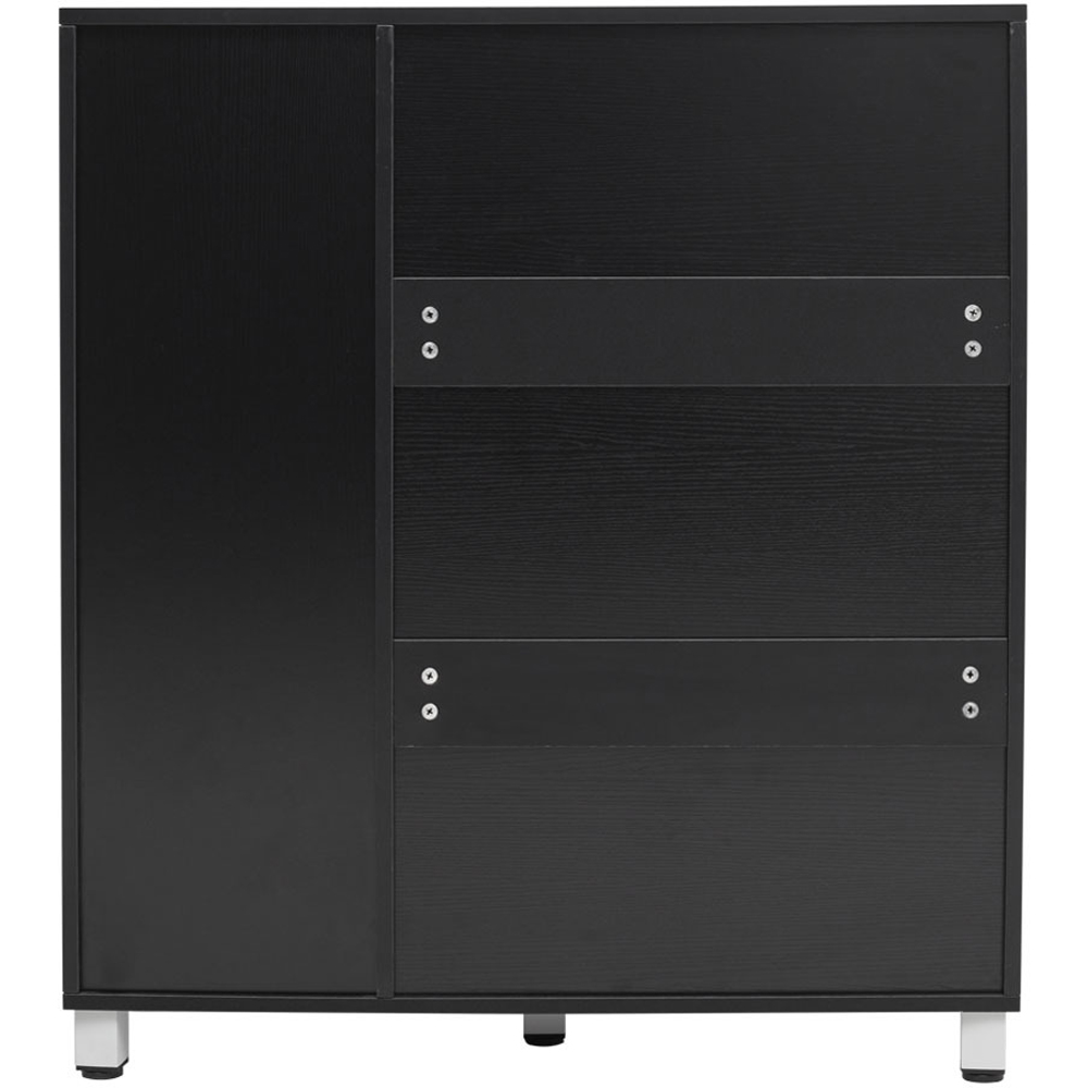 H&O Direct 2 Door 5 Shelf Black Shoe Cabinet Image 4