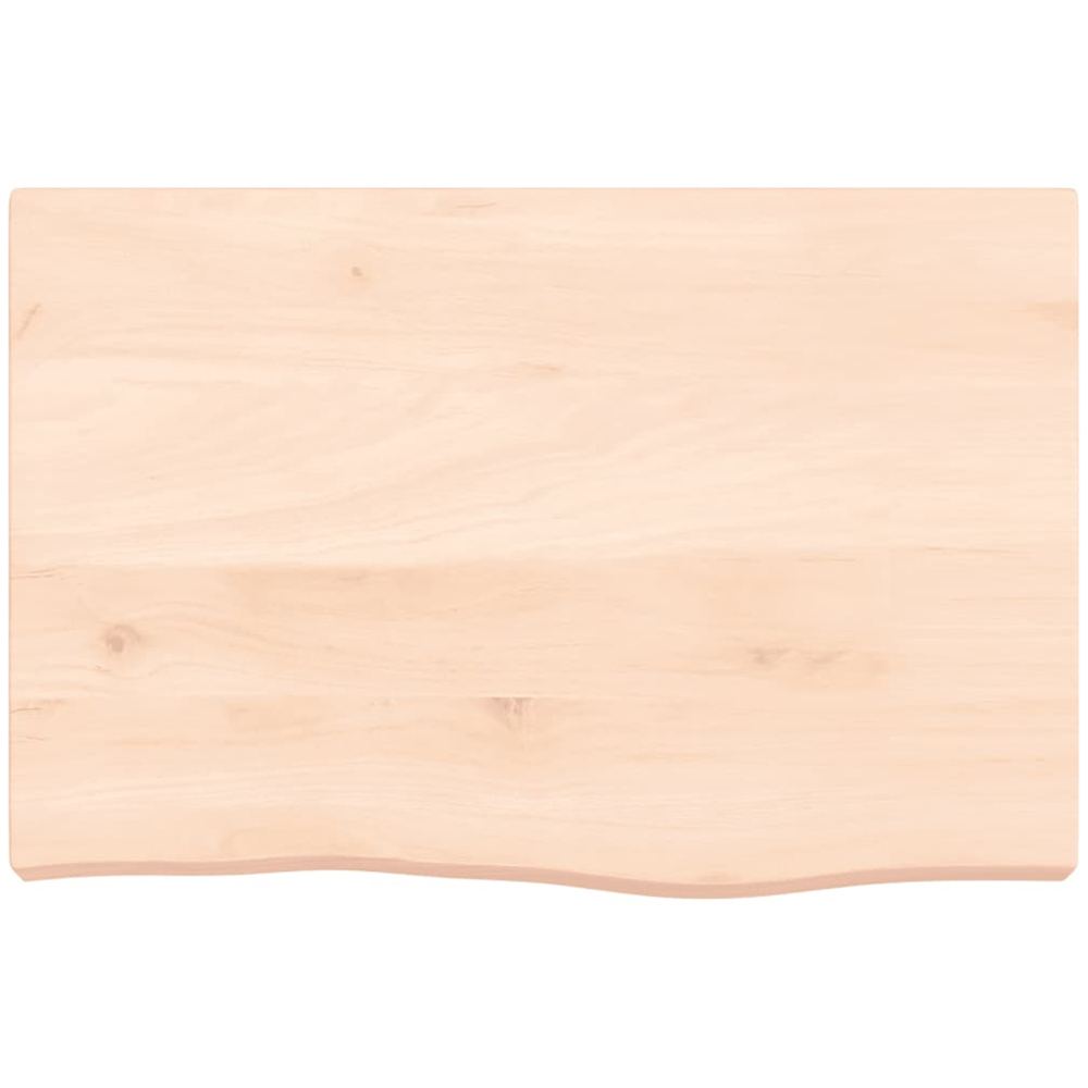 vidaXL 60cm Natural Untreated Solid Oak Wood Floating Wall Shelf Image 3