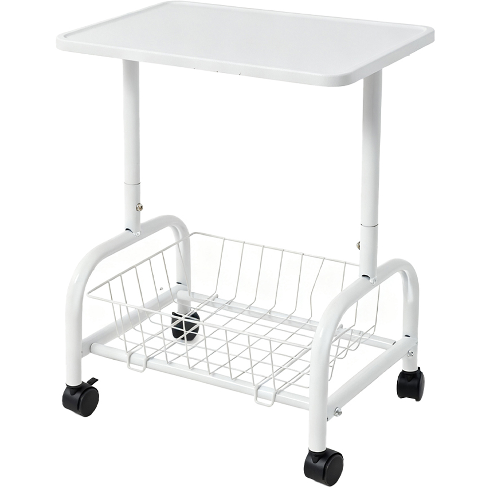 Living and Home White Side Table with Basket Image 3