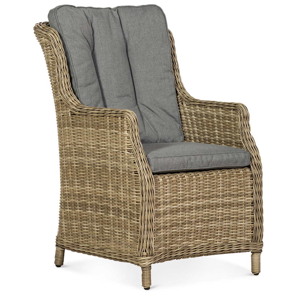 Royalcraft Wentworth Rattan Effect 6 Seater Ellipse Highback Comfort Dining Set Image 6