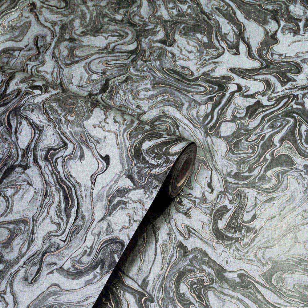 Arthouse Liquid Marble Charcoal Wallpaper Image 2