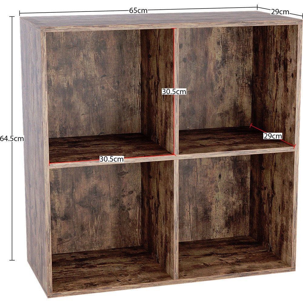 Vida Designs Durham 4 Shelf Dark Wood Cube Storage Unit Image 7