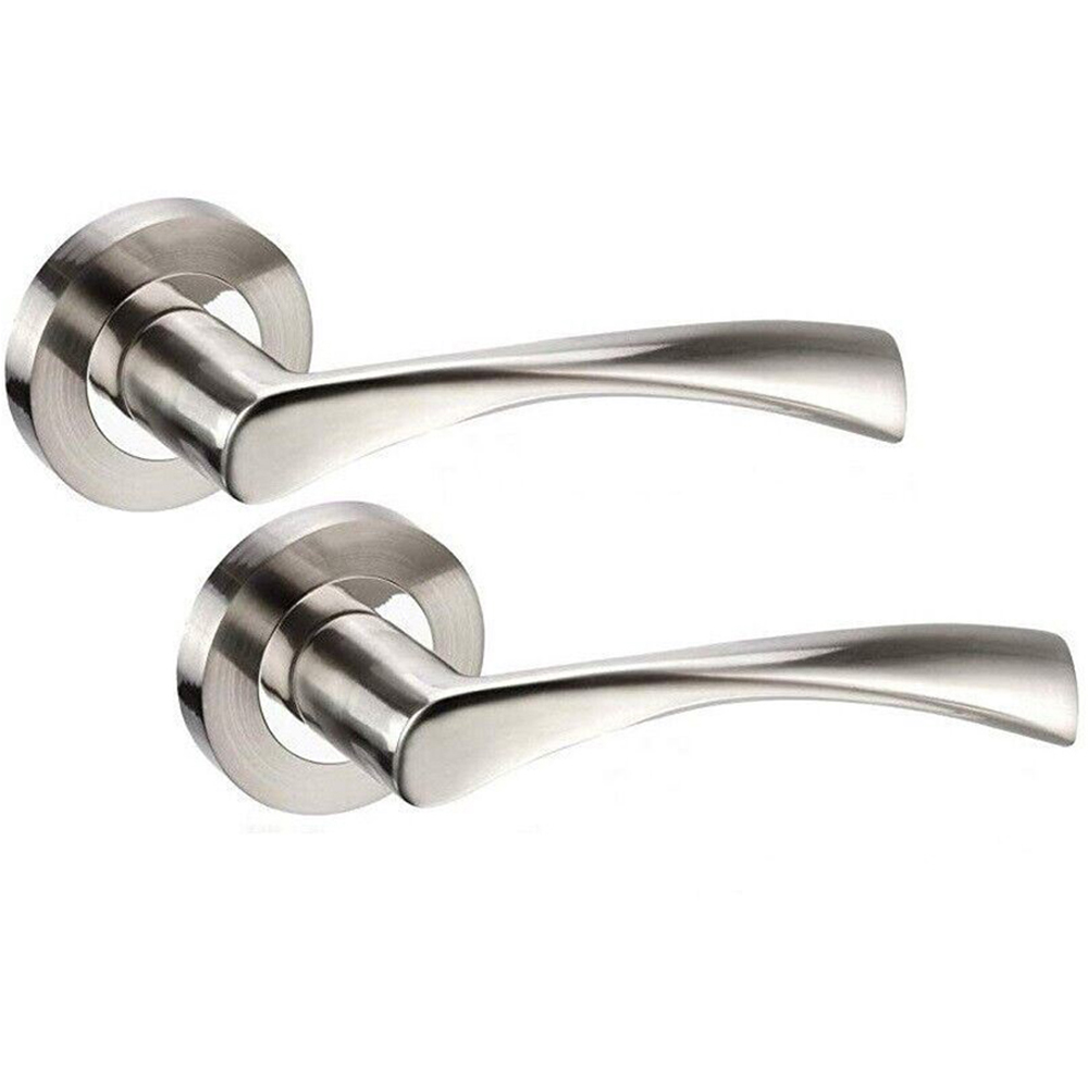 Golden Grace Duo Chrome Astrid Door Handle Pair 6 Pack Image 2