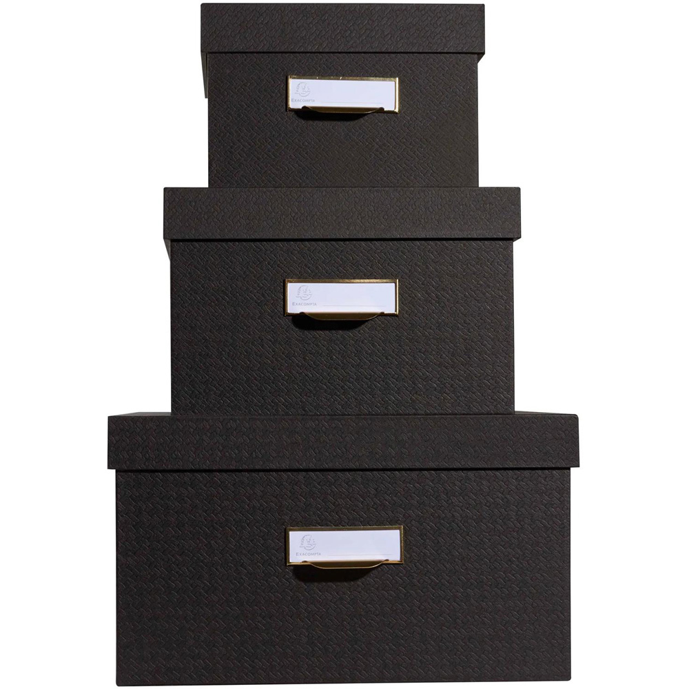 Exacompta OfficeByMe Black Storage Box Set of 3 Image 5