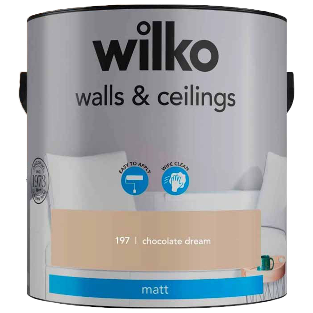 Wilko Walls & Ceilings Choc Dream Matt Emulsion Paint 2.5L Image 2