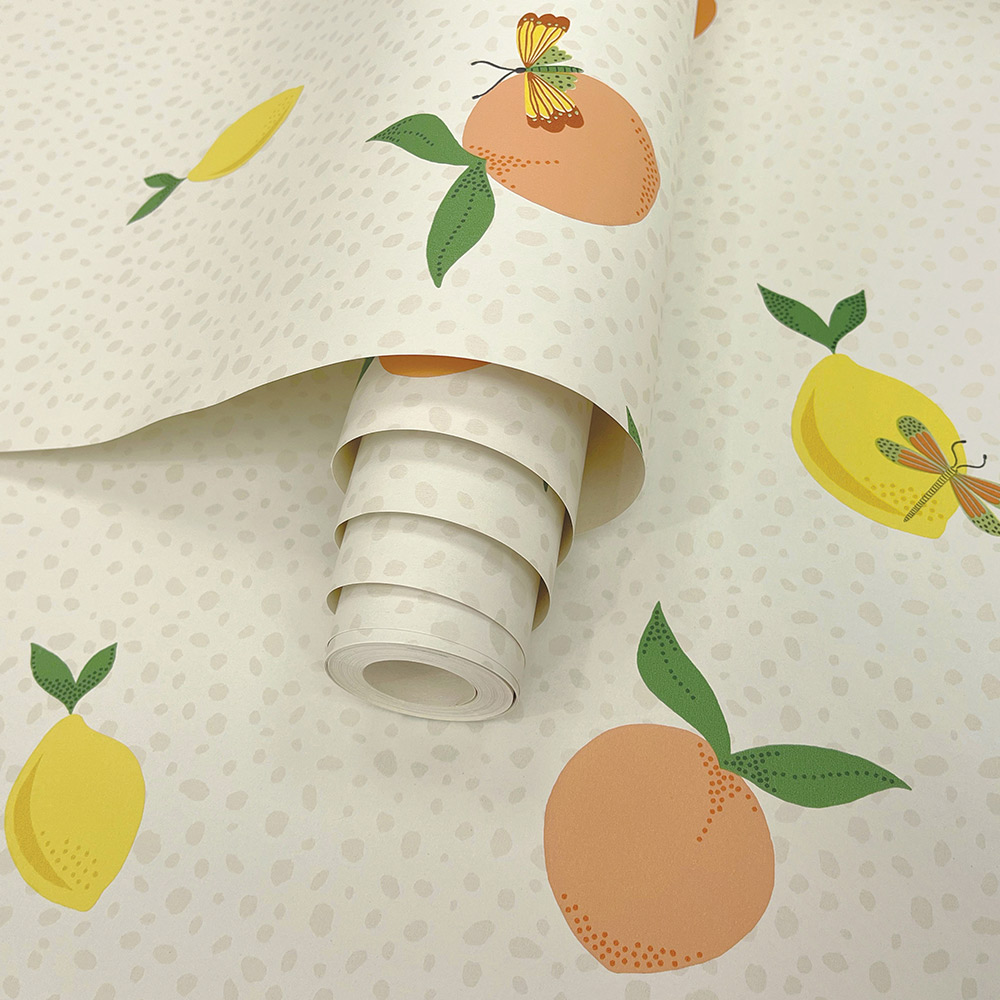 Holden Decor Tutti Fruity Cream Orange Wallpaper Image 2