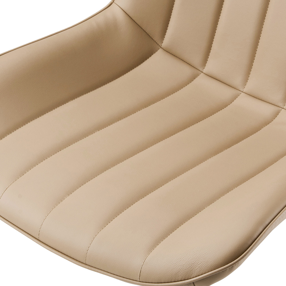 Living and Home Set of 2 Taupe Brown PU Leather Dining Chair Image 7