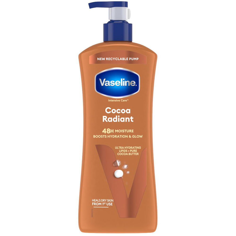 Vaseline Intensive Care Cocoa Radiant Body Lotion Moisturiser 600ml 6 Pack Image 2