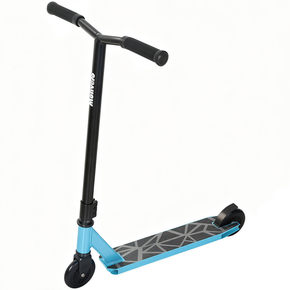Monvelo Light Blue and Black Kids Adult Freestyle Stunt Scooter Image 1