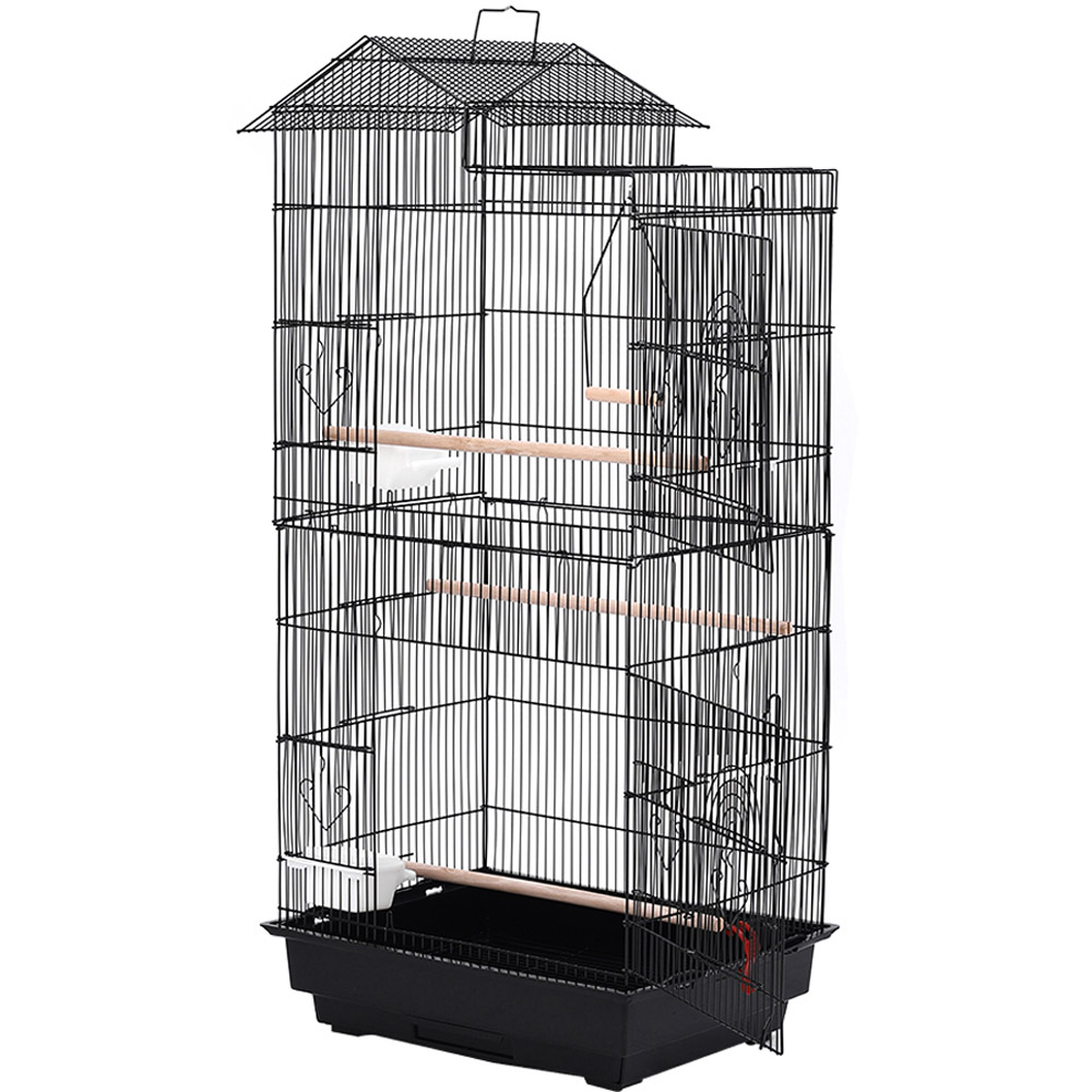 H&O Direct Spacious Bird Cage with Swing and Feeders Image 3