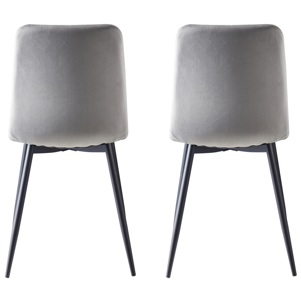 Lexi Set of 2 Light Grey Velvet Fabric Dining Chairs Image 5