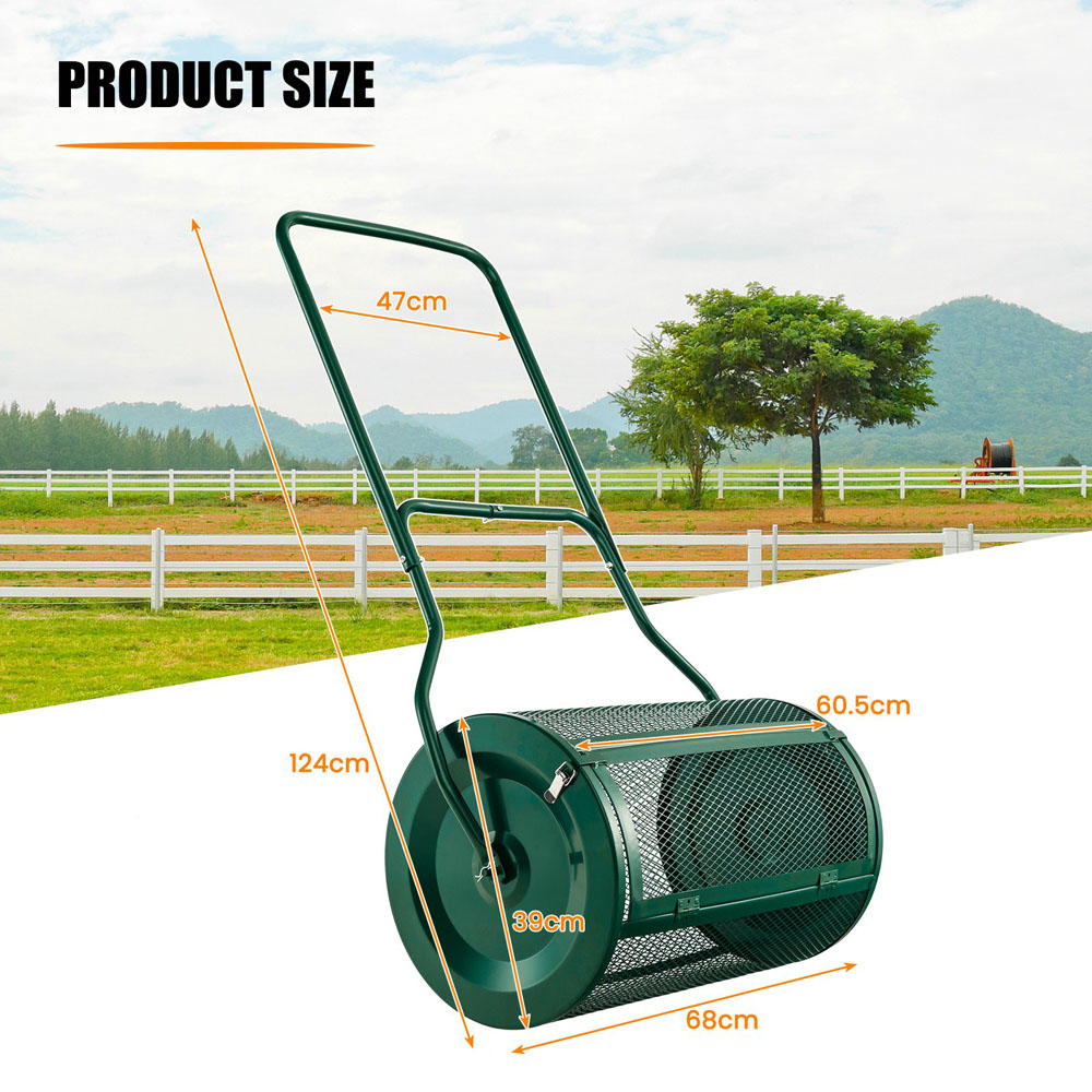 Costway Green Compost Spreader with Upgrade U Shaped Handle Image 8