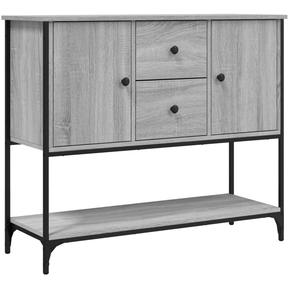 vidaXL 2 Door 2 Drawer Single Shelf Grey Sonoma Wooden Sideboard Image 2