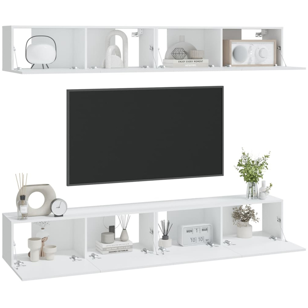 vidaXL 8 Door White Wall Mounted TV Cabinet Image 3