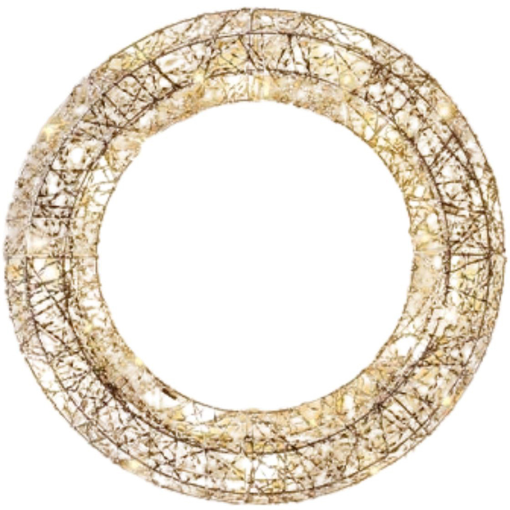 Samuel Alexander Gold Weave LED Wreath 40cm Image 1