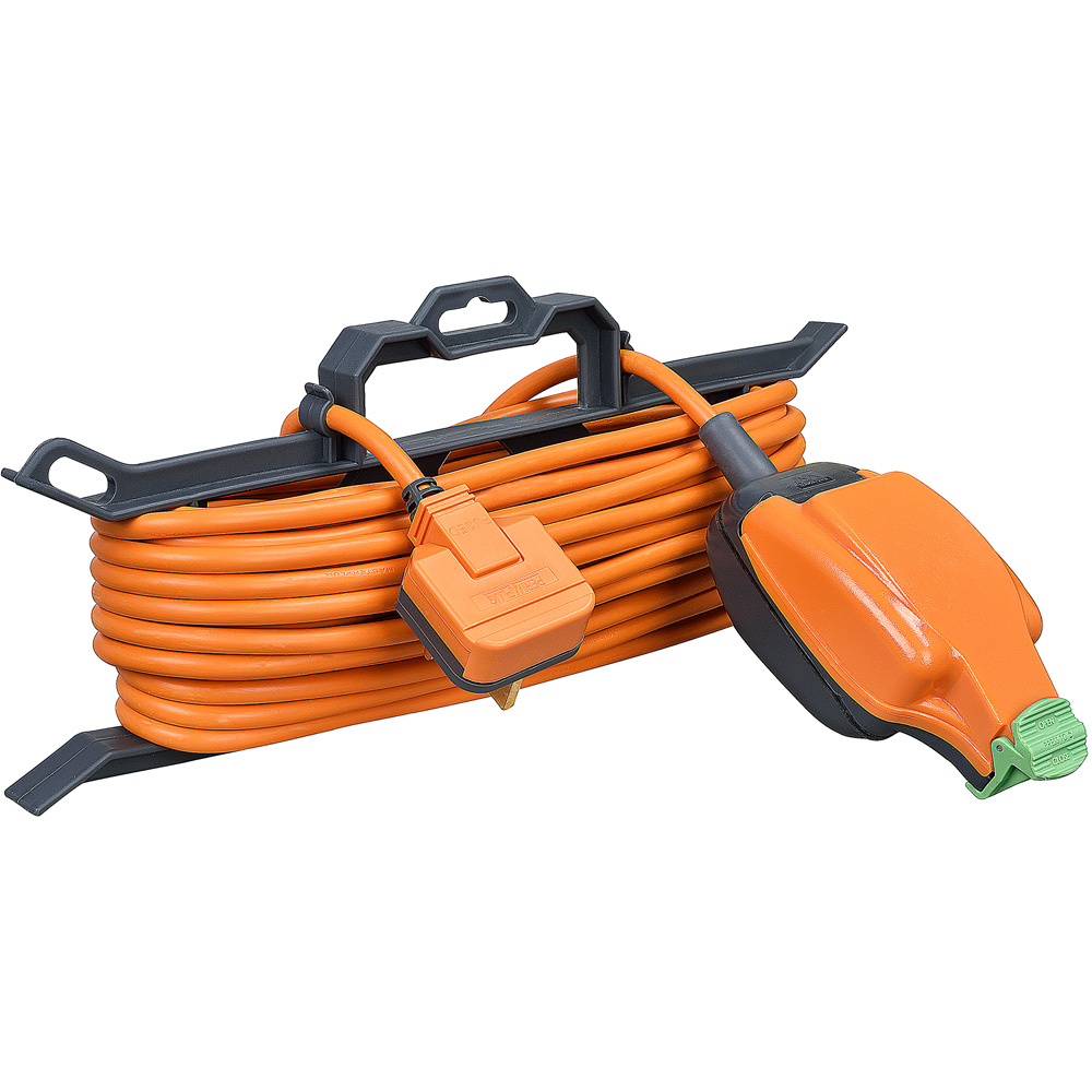 Masterplug 13A Single Socket Weatherproof Extension Lead with Cable Tidy 15m Image 1
