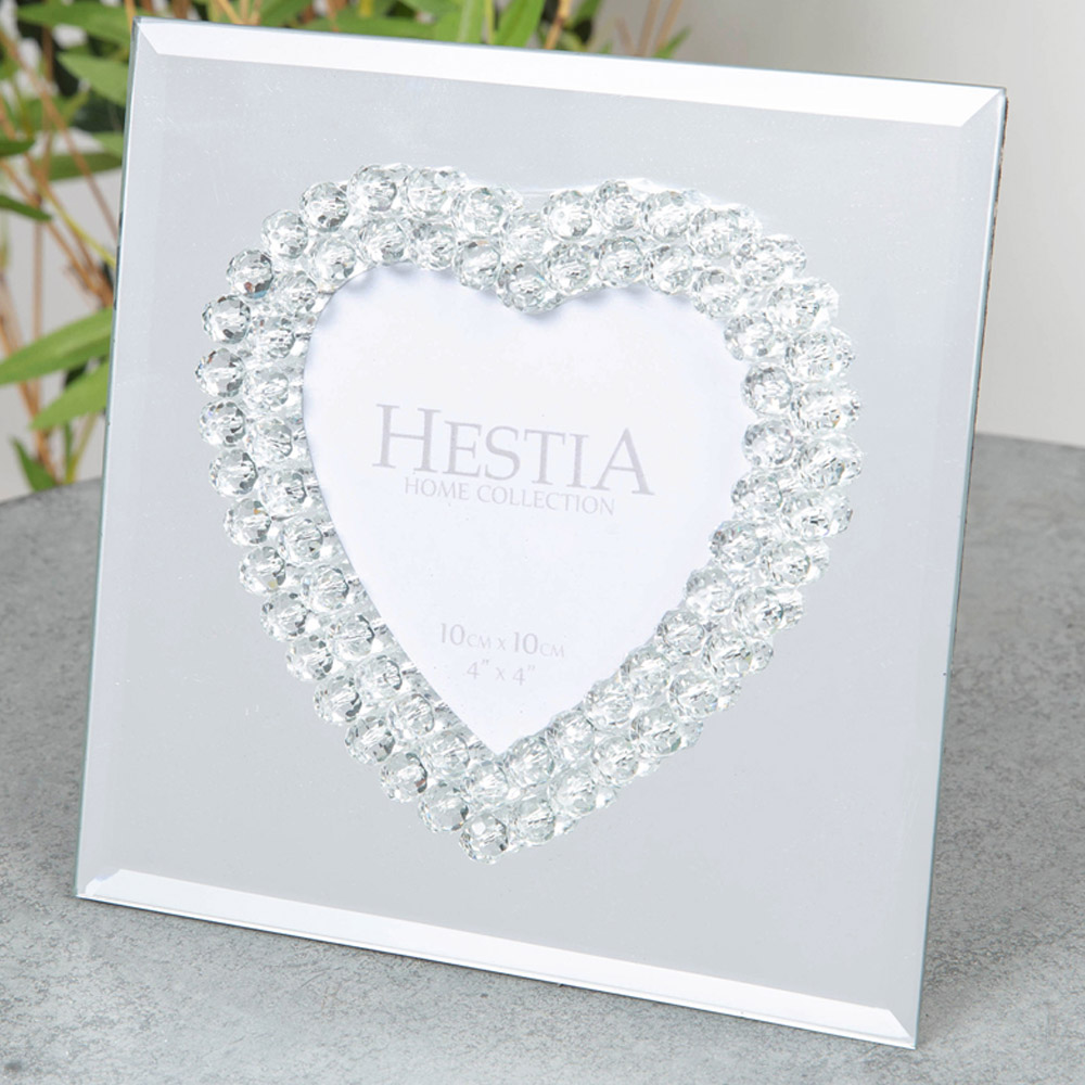 Hestia Heart Design Glass Photo Frame 4 x 4inch Image 2
