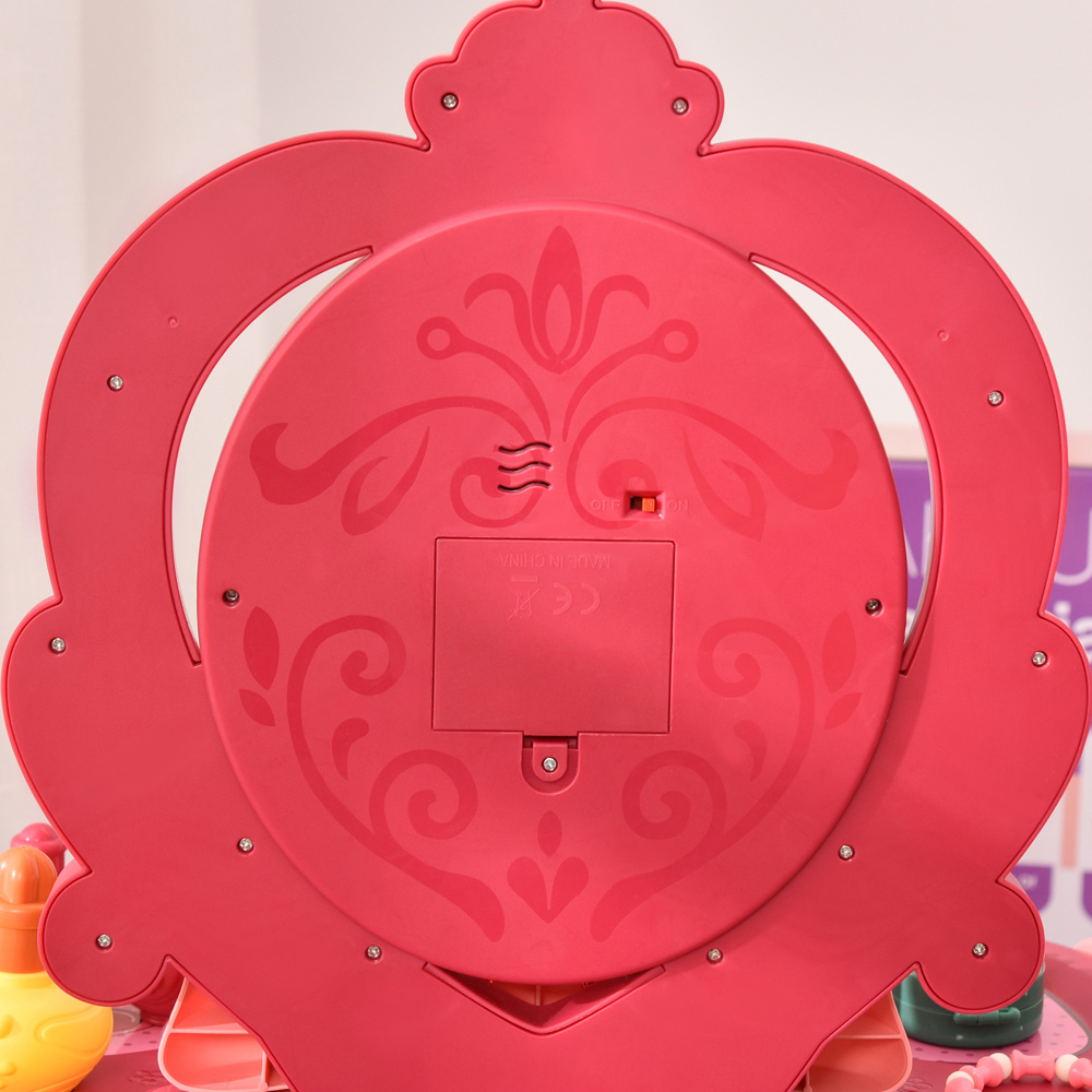 HOMCOM Kids Princess Design Dressing Table Play Set Image 5