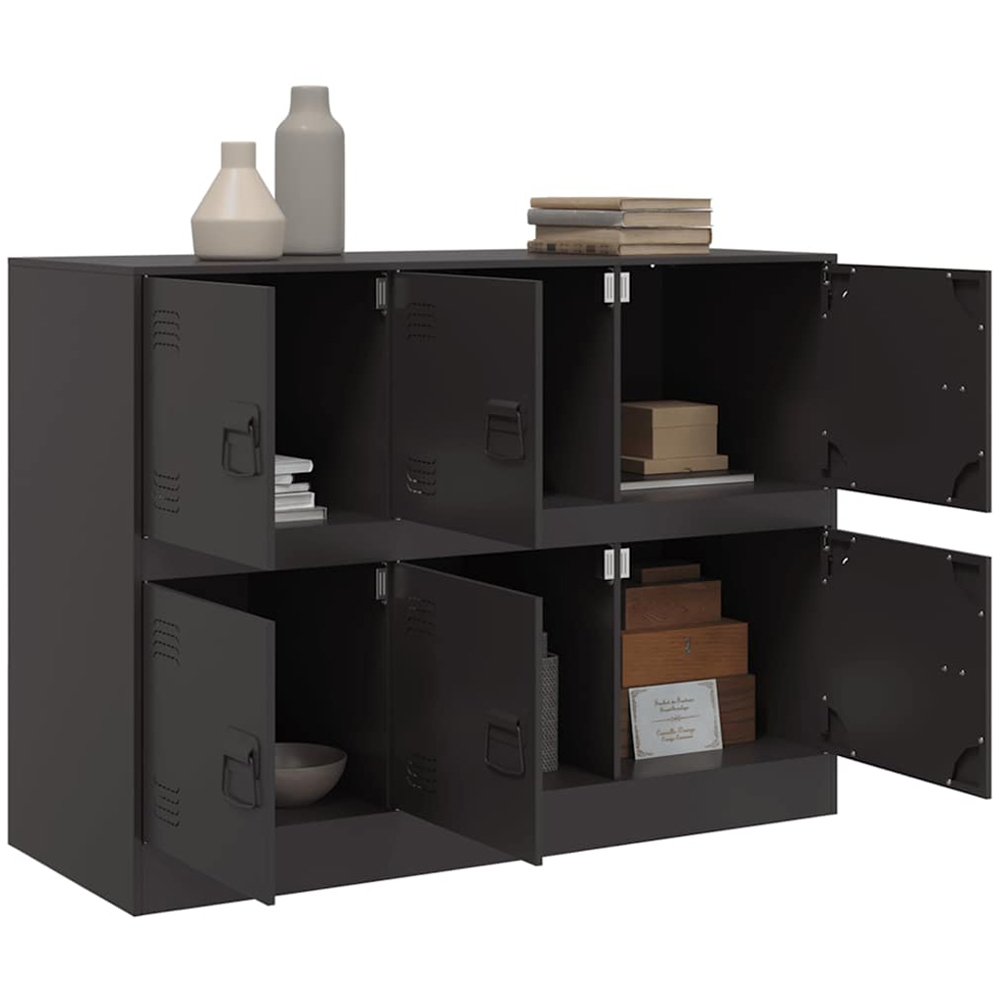 vidaXL 6 Door Black Metal Sideboard Image 5