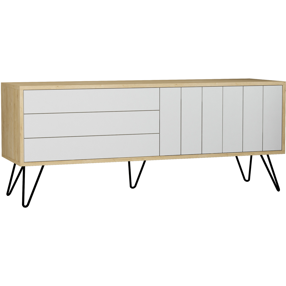 Decortie Picadilly 2 Door Oak and White TV Unit Image 2