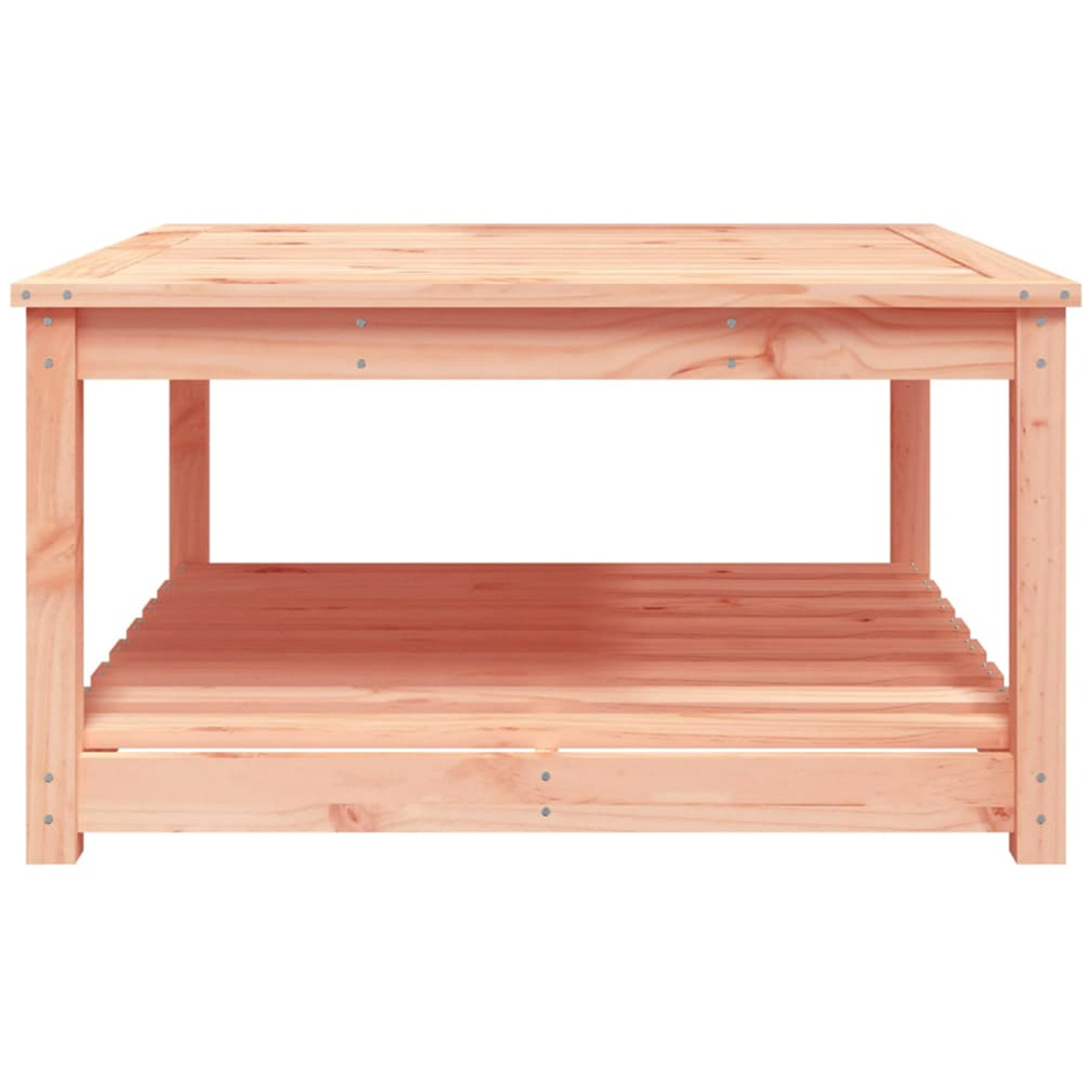 vidaXL Single Shelf Natural Solid Douglas Wood Slatted Garden Table 82.5 x 82.5cm Image 4