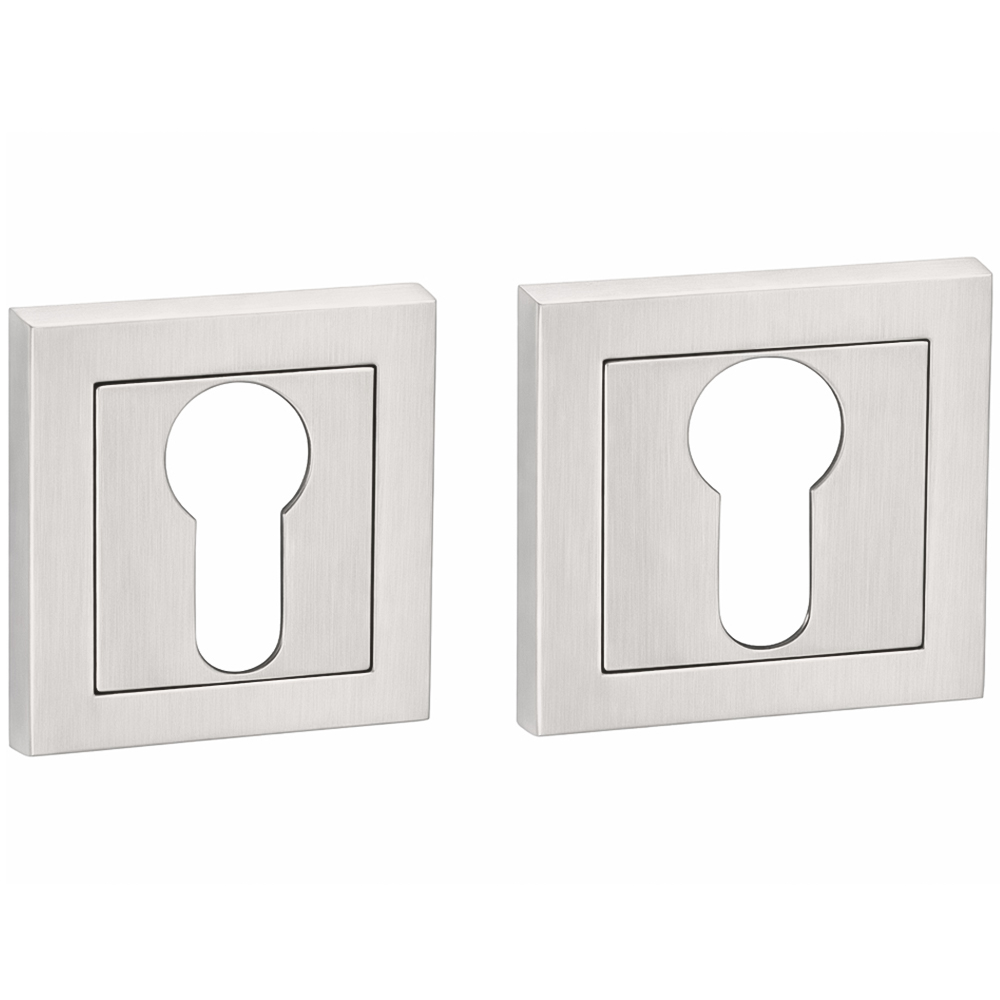 Golden Grace Satin Nickel Euro Square Rose Key Hole Image 1