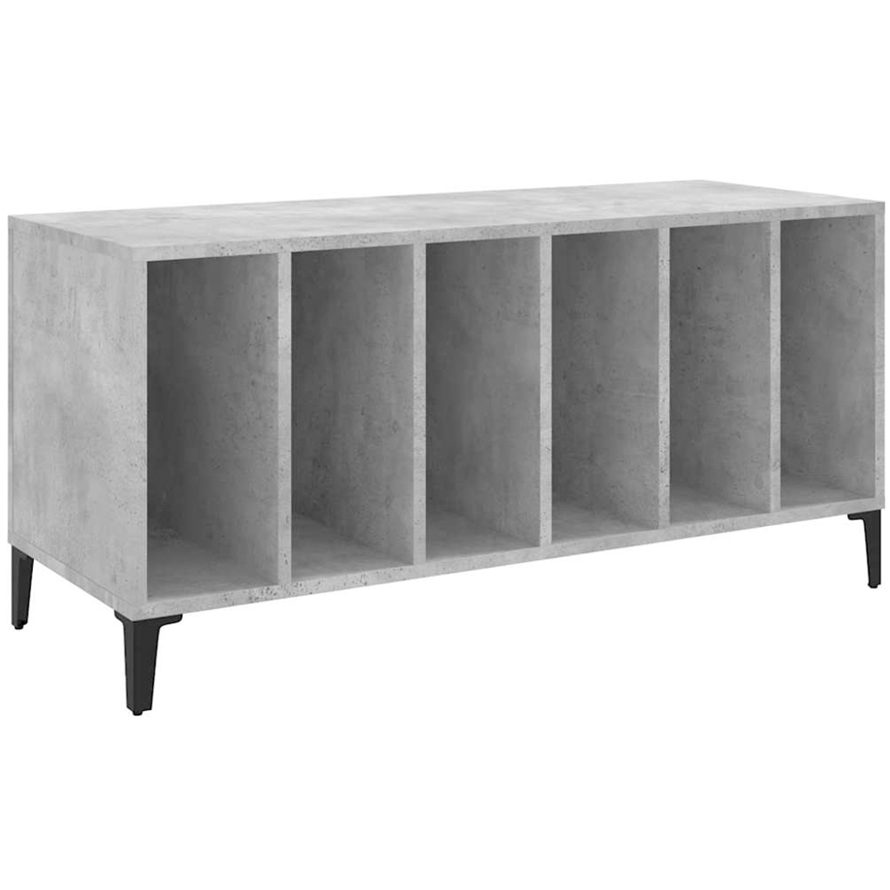 vidaXL 6 Shelf Concrete Grey Record Cabinet Image 2