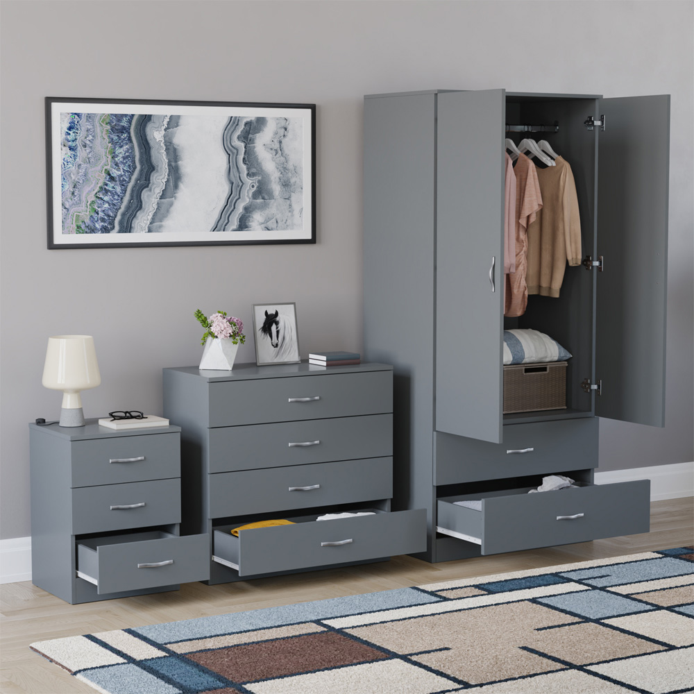 VIDA DESIGNS Riano Grey 3 Piece Bedroom Furniture Set Image 5
