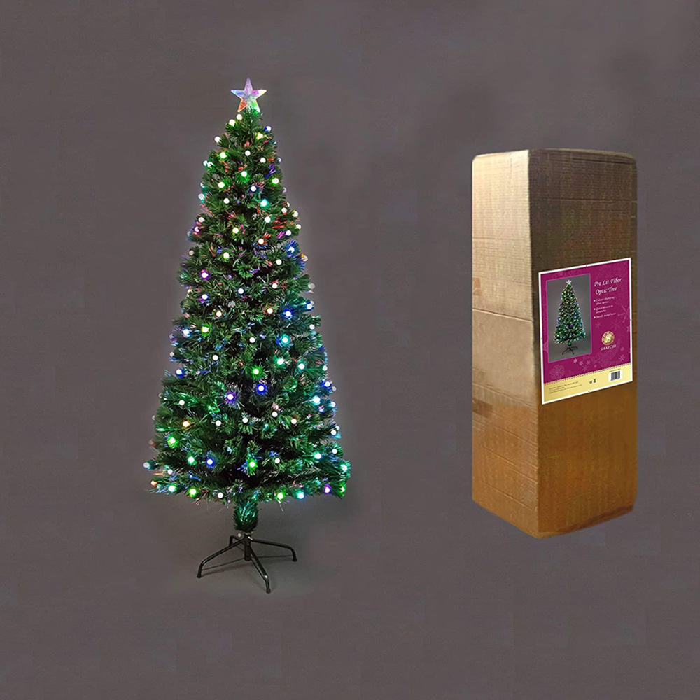 Shatchi Berries Balls Pre-Lit Fibre Optic Artificial Christmas Tree 4ft Image 5