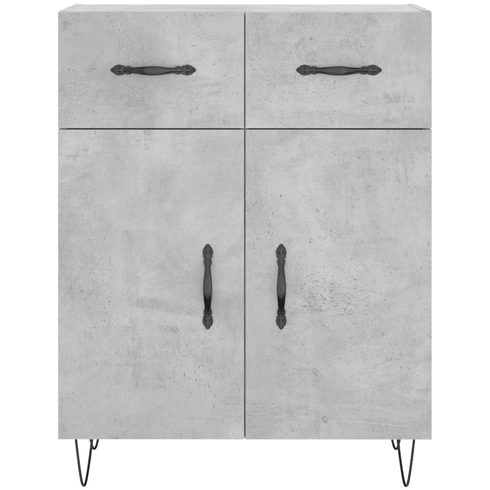 vidaXL 2 Door 2 Drawer Concrete Grey Wooden Sideboard Image 6