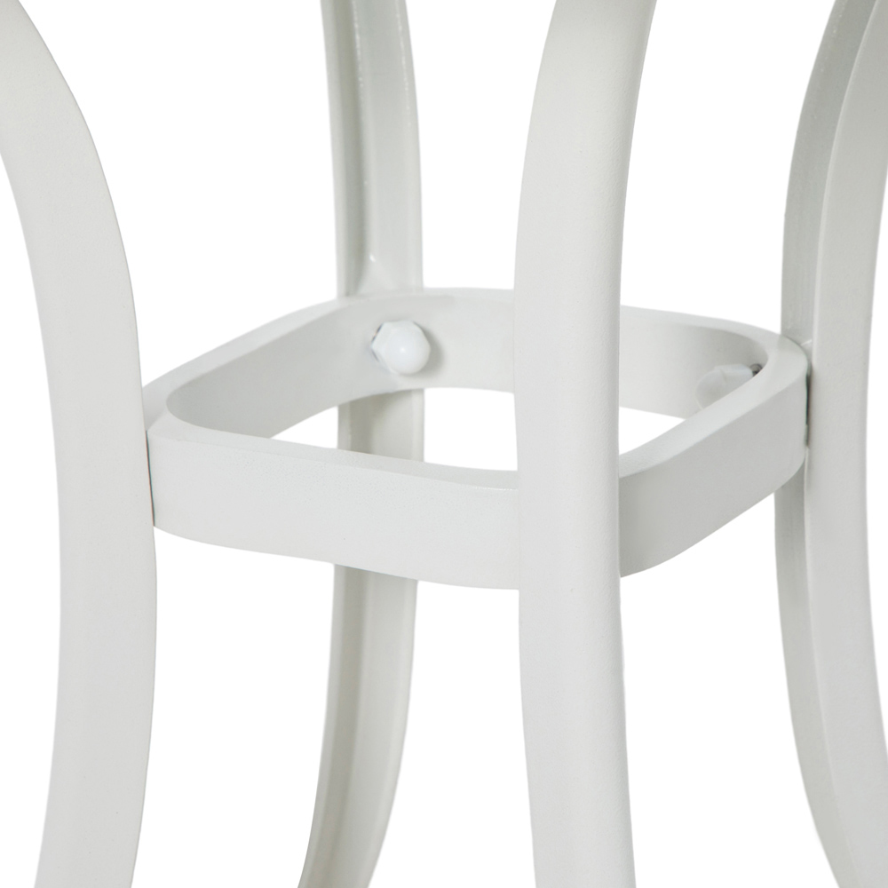 Outsunny Bistro Table with Umbrella Hole White Image 3