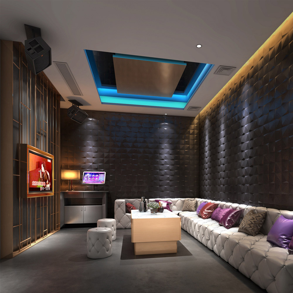 Britwall Luxury Angular 3D Grid PU Leather Wall Panel 600 x 600mm 4 Pack Image 5