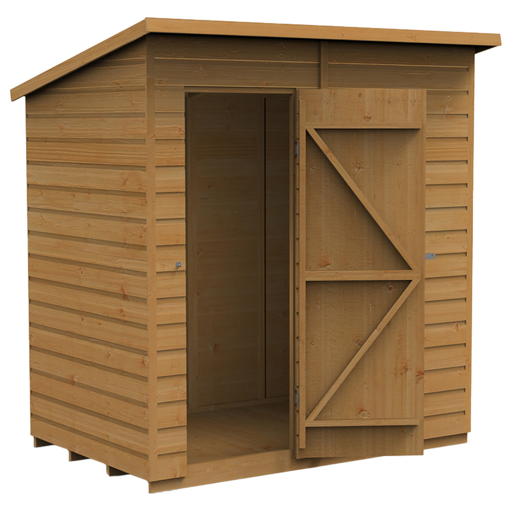Forest Garden 6 x 4ft Shiplap Dip Treated Pent Shed Image 2