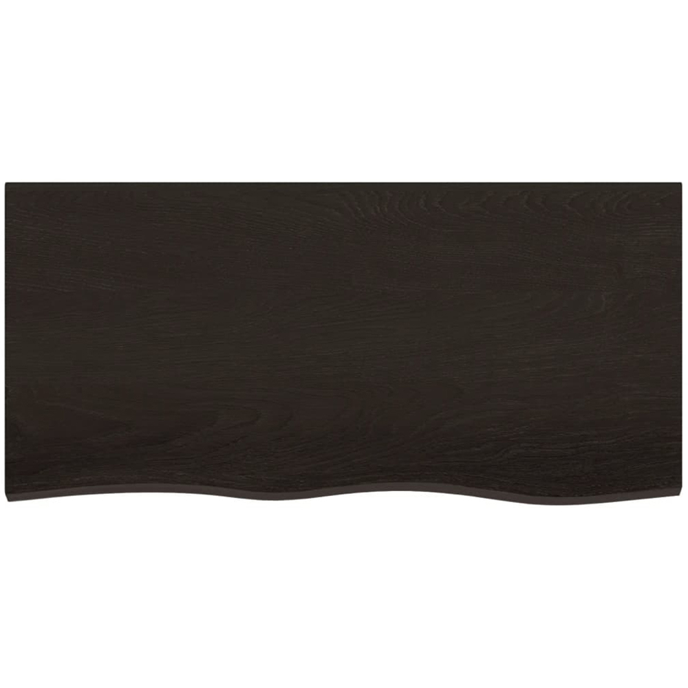 vidaXL 100 x 50 x 4cm Dark Brown Treated Solid Wood Oak Wall Shelf Image 3
