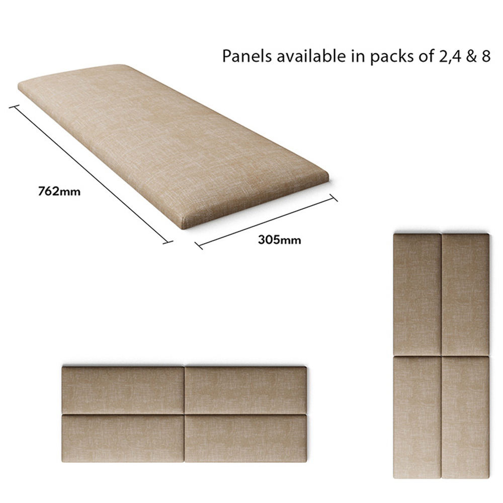 Aspire EasyMount Mink Malham Weave Upholstered Wall Mounted Headboard Panels 2 Pack Image 5