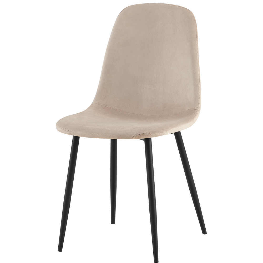 DS Living Luxe Set of 2 Sandshell Dining Chairs with Black Powder Legs Image 2