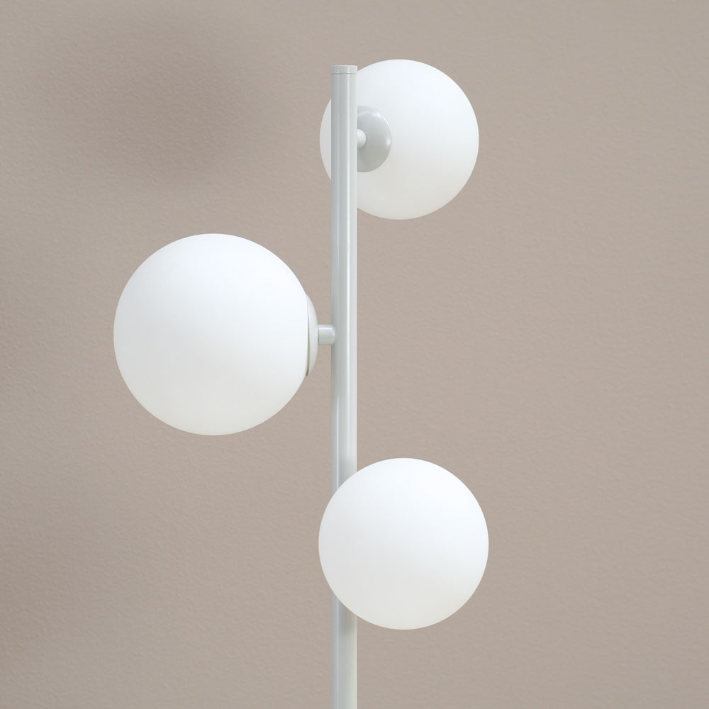 ValueLights Marlow 3 Way Oyster Grey Opaque Globe LED Table Lamp Image 3
