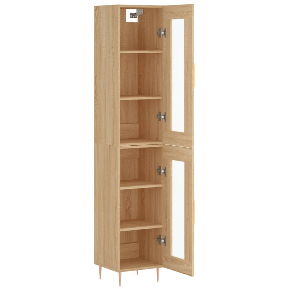 vidaXL 2 Glass Door Sonoma Oak Highboard Image 4
