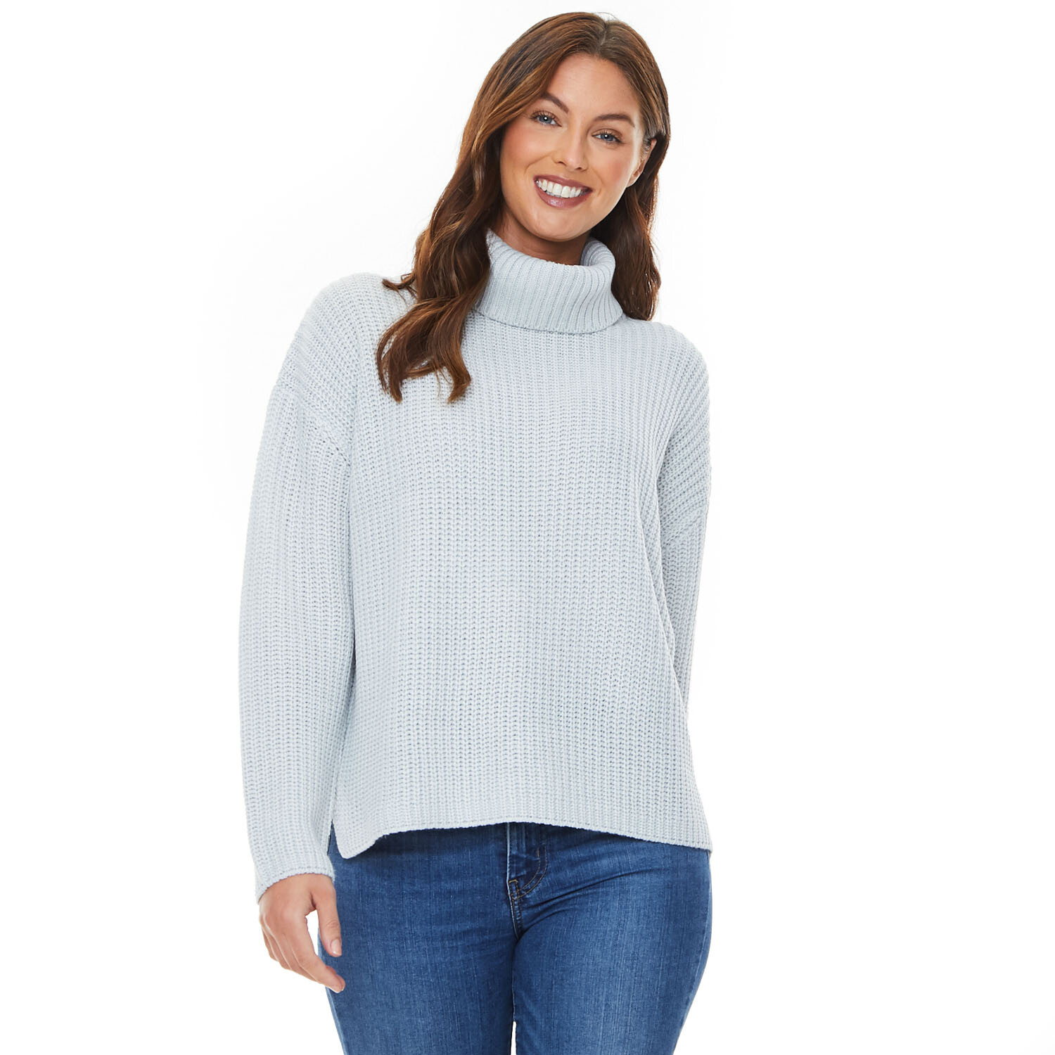 Clara Ladies Knitted Roll Neck Jumper  - Grey / 16 Image 4