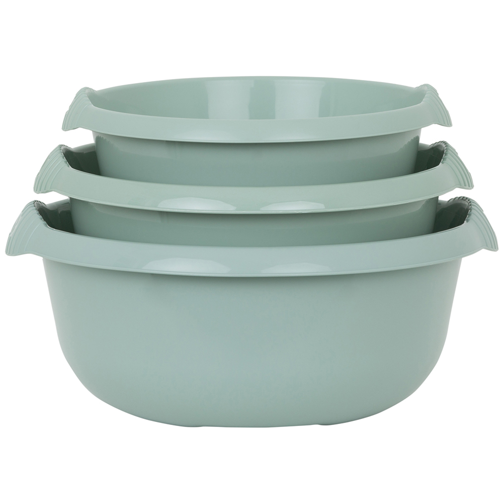 Wham 3 Piece Green Casa Multi-Functional Round Plastic Bowl Set Image 1