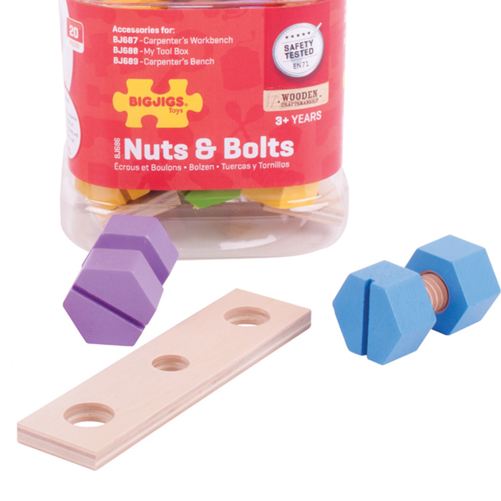 Bigjigs Toys Kids Crate of Nuts and Bolts Image 3