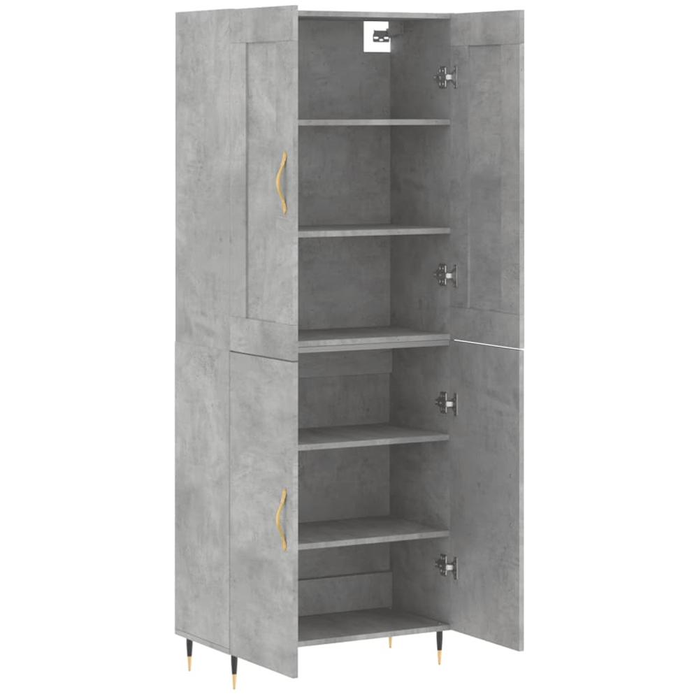 vidaXL 4 Door Concrete Grey Highboard Image 2